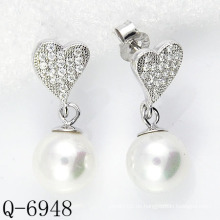 Neueste Styles Perlen Ohrringe 925 Silber (Q-6948)